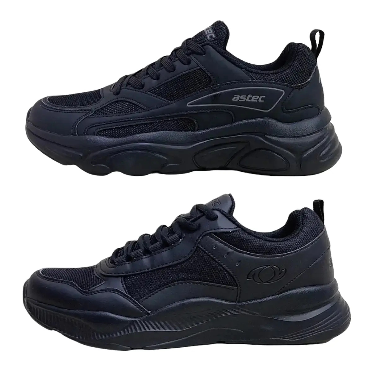 SEPATU SPORT RUNNING SNEAKERS ASTEC FULL BLACK ORIGINAL BNIB