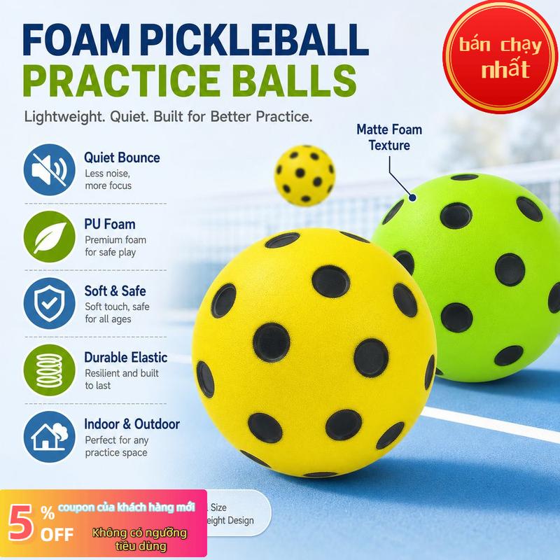 SportsTime Phụ Kiện Bóng Pickleball Mút xốp PU Bóng Pickleball làm bằng xốp Im…