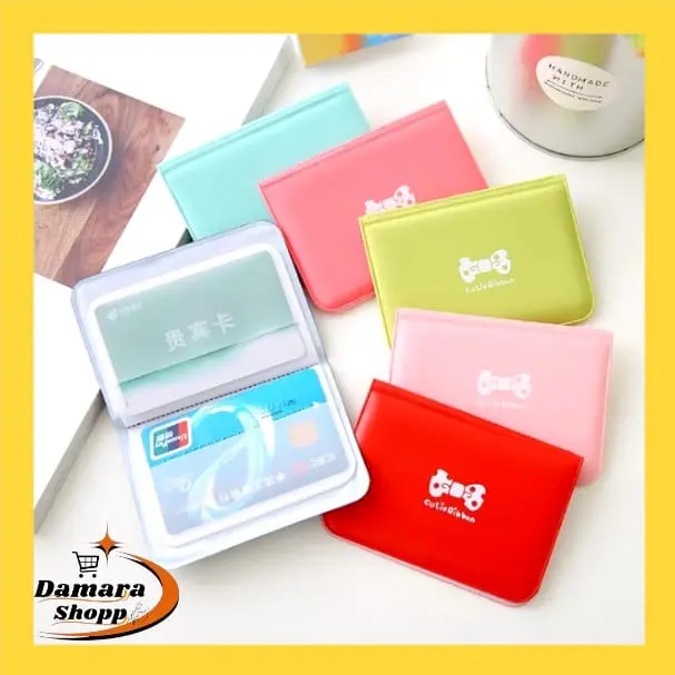 Dompet Kartu Cutie Ribbon Polos dengan 6 Slot Penyimpanan Kartu - Wanita