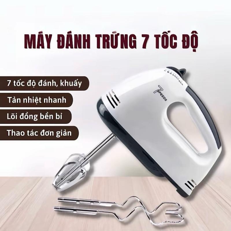 ￼Máy Đánh Trứng Cầm Tay 7 Tốc Độ - Máy Khuấy Đánh Trứng Mini Đa Năng