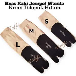 3 Pasang Kaos Kaki Jempol Krem Telapak Hitam Wanita Dewasa Panjang Pendek Bahan Nilon Tebal Halus Nyaman Di Pakai Cewek