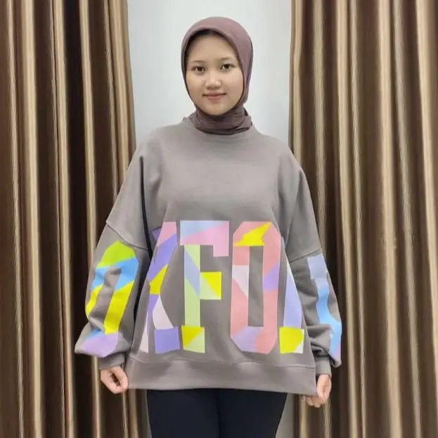 Oxford Series - Sweater Oxford Oversize - Sweater Aesthetic Bahan Katun Fleece - Crewneck Cewek Atasan Wanita 1