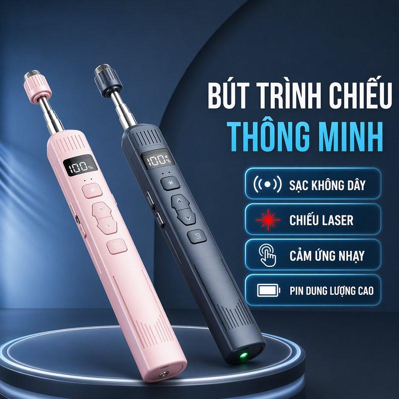 Bút Trình Chiếu Không Dây Sạc USB-C Tiện Lợi, Kết Nối Nhanh Chóng, Tầm Xa Ổn Định, Dùng Cho Thuyết Trình Văn Phòng, Họp Trực Tuyến Và Giảng Dạy, Quà Tặng Thiết Thực Cho Nhân Viên Văn Phòng Và Doanh Nghiệp