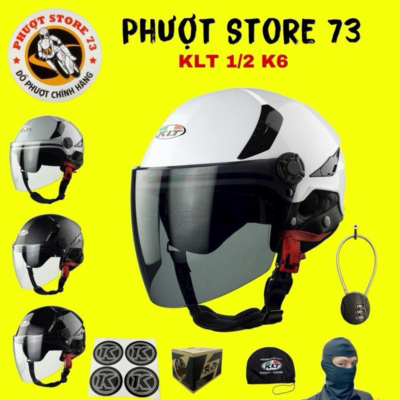 Mũ Bảo Hiểm 1/2 KLT K6 ( Kèm Khăn ninja + Tem K + Khoá Nón ) Hetmet