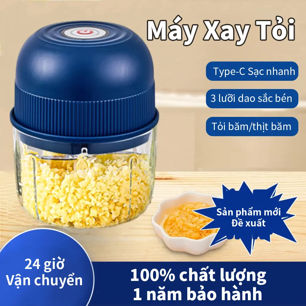 Máy nấu tỏi, đa chức năng, gia dụng, máy khuấy tỏi Nhỏ máy nghiền tỏi Điện không dây, trọng lượng: 250g, kích thước gói: 8,3 * 11,5 * 9cm, dung lượng pin: 500 mAh