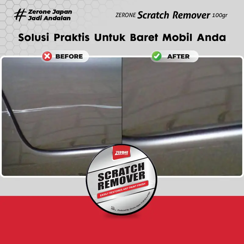 ZERONE Scratch Remover 100 gram - Penghilang Baret Body Mobil Motor Mudah Digunakan Car Paint 3