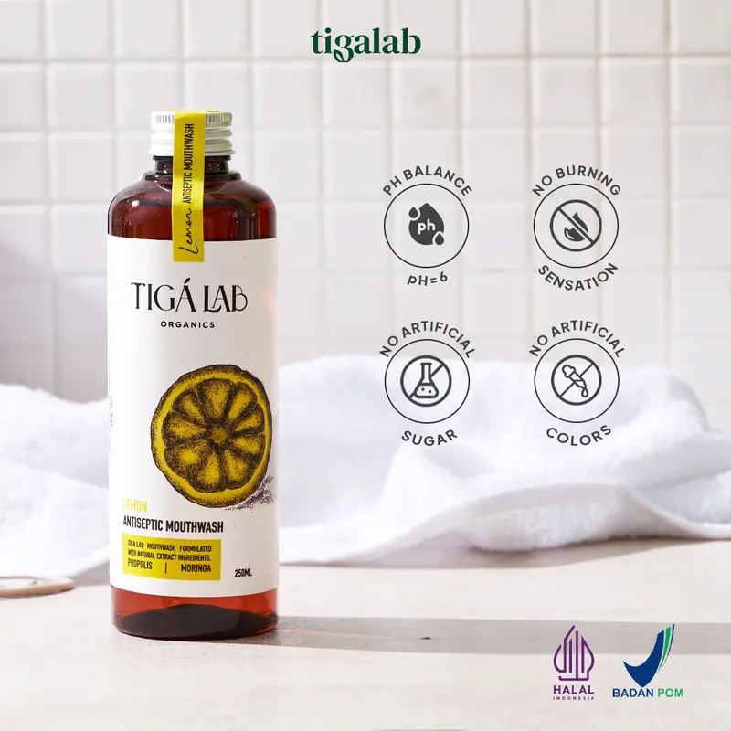 TIGA LAB Antiseptic Mouthwash Lemon - Obat Kumur 3