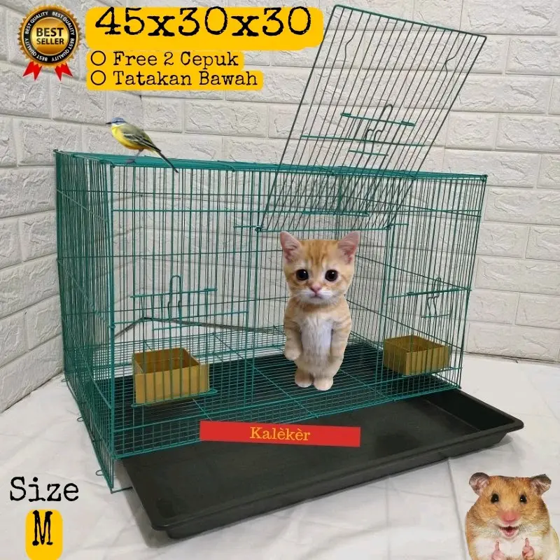 KANDANG BESI LIPAT SANGKAR HAMSTER MARMUT TUPAI BURUNG MURAH SIZE M 45×30×30