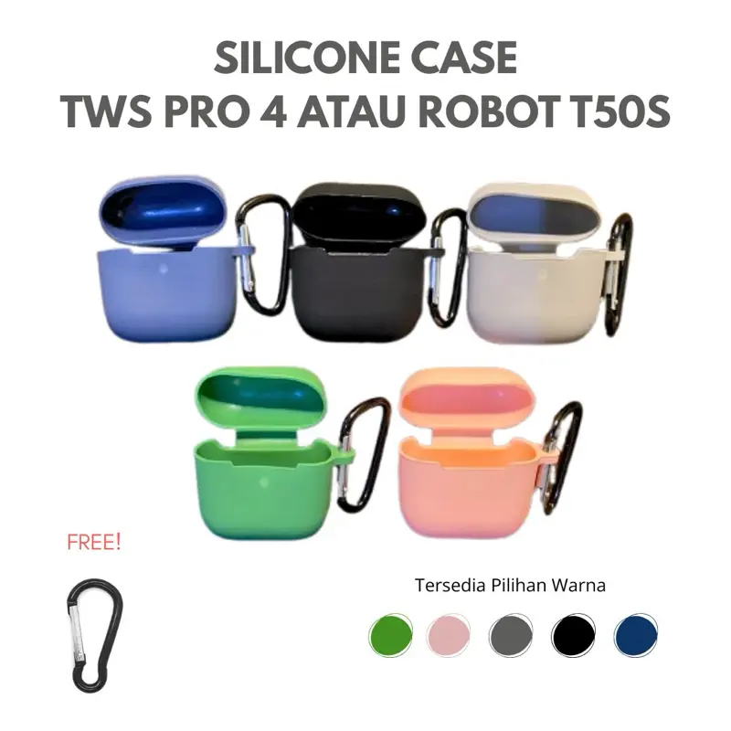 (Hanya Casing) Silikon untuk TWS Pro 4 / Robot T50s Bahan Halus Tebal Case Silikon Earphone