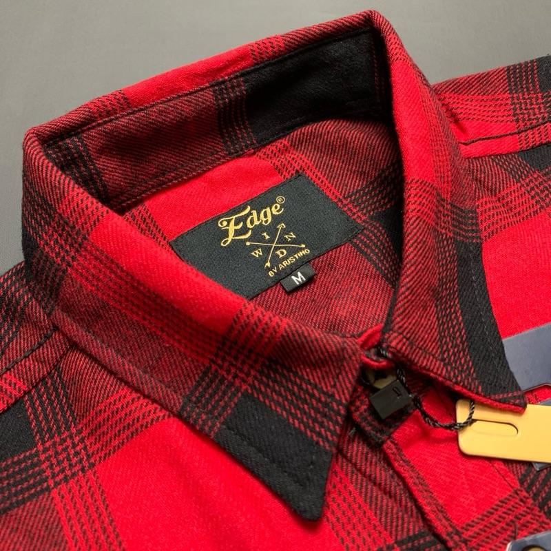 Kemeja Flanel Semi Woll Premium Lengan Panjang Model Kekikinian Oversize Hitam Motif Terlaris Unisex Pria 1