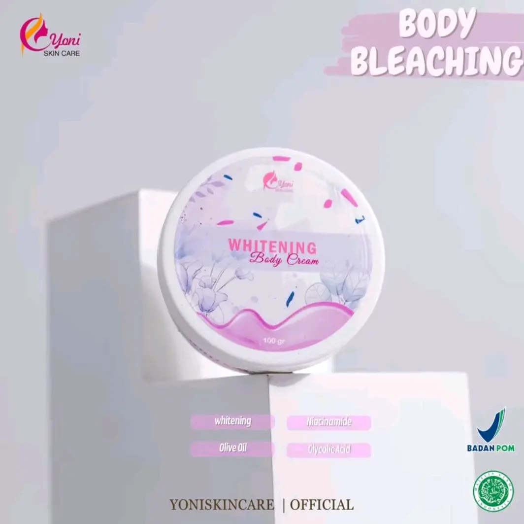 Yoniskincare Whitening Body Cream 250gr - Perawatan Kulit Tubuh agar tetap Cerah. Lotion Pencerah Memutihkan