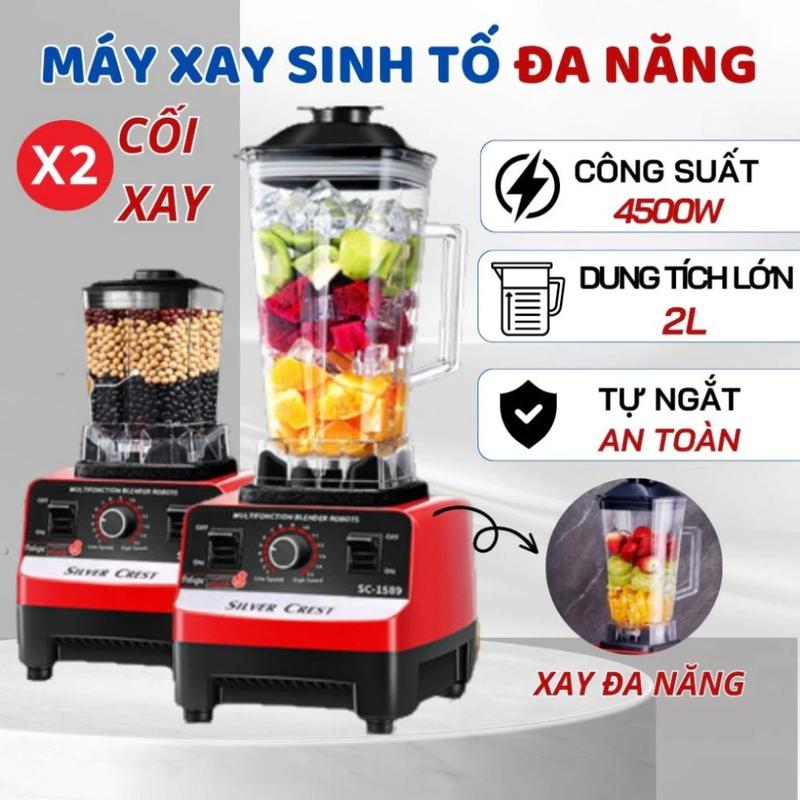 Máy Xay Sinh Tố Đa Năng KAW SILVER CREST SC-1589 Máy Xay Công Nghiệp 2 Cối Xay…