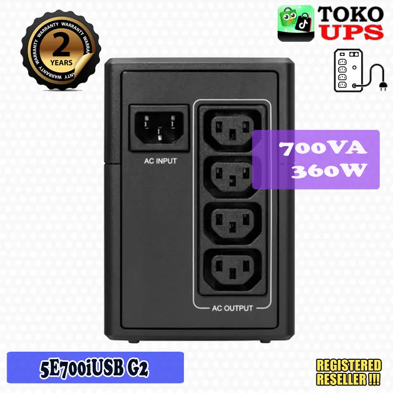 UPS Eaton 5E700i USB Gen2 700VA 360W 5E700 5E700iUSB 4x C13 Output