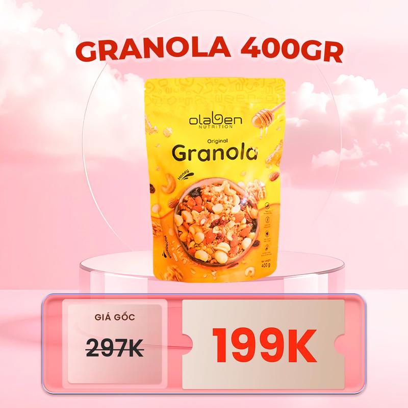 1 Túi Granola 400gram Siêu Hạt Dinh Dưỡng Vị Truyền Thống - Ngũ Cốc Dinh Dưỡng OLABEN NUTRITION