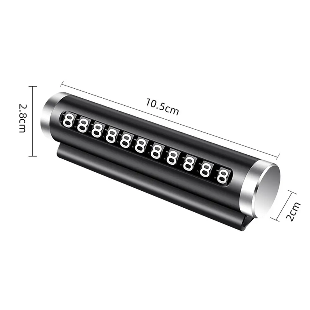 Thẻ đỗ xe tạm thời trên ô tô bằng kim loại, biển số điện thoại xoay, miếng dán nhôm, điểm dừng đỗ xe, phụ kiện ô tô tạo kiểu ô tô