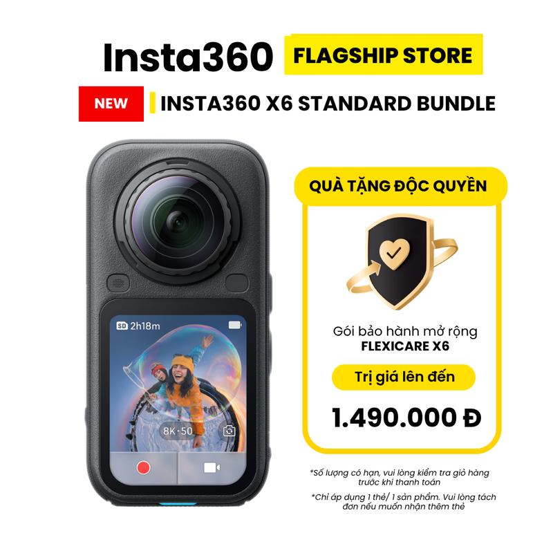 [MỚI] Camera Insta360 X6 Standard Bundle 360 độ 8K - Camera Hành Trình Chống Rung AI