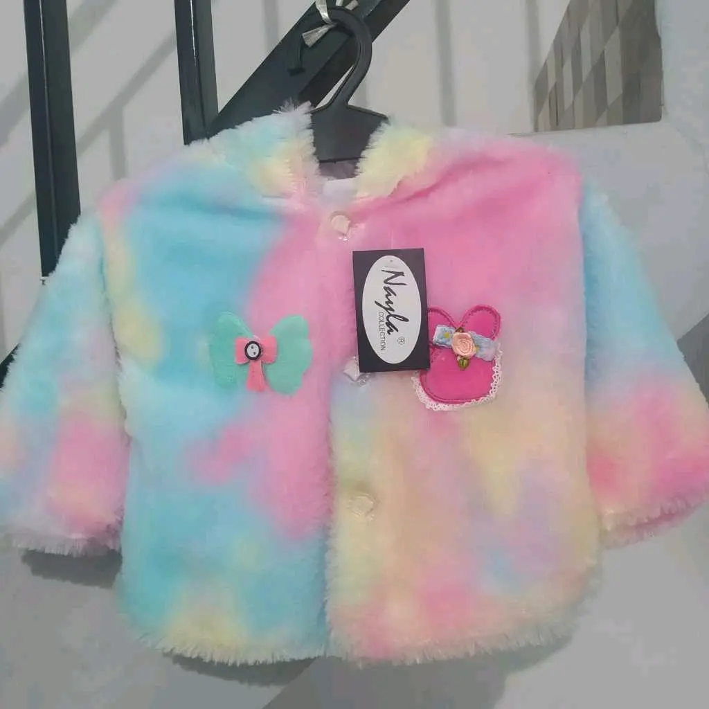 Jaket Bayi perempuan Usia 3-12 Bulan Bulu Tebal Lembut, jaket bayi lucu model korea 0–6