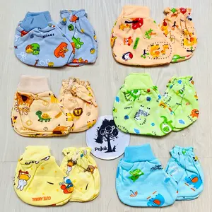 (3pc) Sarung Tangan dan Kaki Bayi Motif Boneka Balita Usagi Gold, Warna Corak, Bahan Lembut SNI, 100% Original, Cocok untuk Newborn Parsel