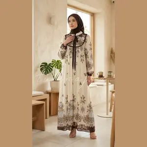 [Free Hijab] TUTUNAJWA Naomi Dress Ceruty Diamond Motif Printing Katun Dewasa