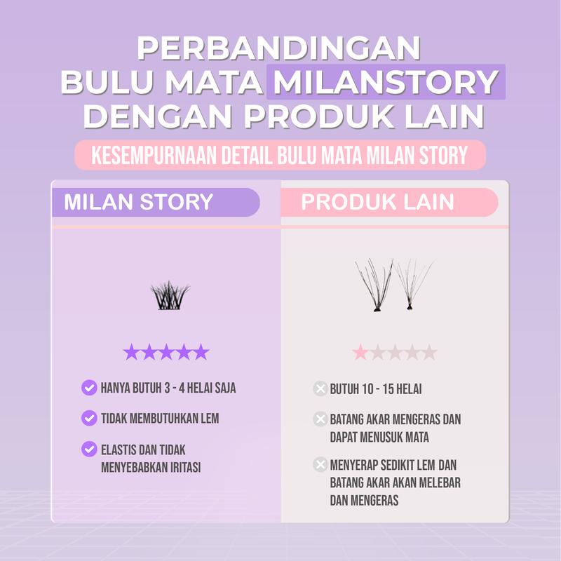 [ LANGSUNG TEMPEL ] MILAN STORY Serat Kapas Premium N04 Bulu Mata Palsu | Eyelash Extention | Eye Make Up Tanpa Pinset 4