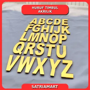 Huruf Timbul Akrilik Custom Nama Tulisan Satuan Acrylic Mirror Berkilau + Spons