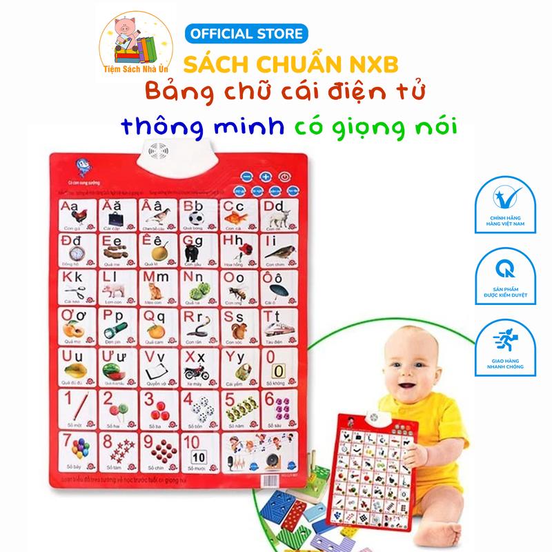  Bảng chữ cái và chữ số tiếng Việt điện tử nói treo tường cho bé 