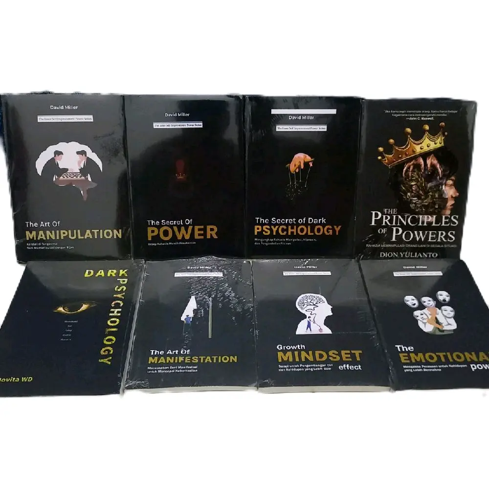 PAKET 8 BUKU THE ART OF MANIPULATION THR SECRET OF POWER THR SECRET OF DARK PSYCHOLOGY THE PRINCIPLES OF POWER DARK PSYCHOLOGY THE ART OF MANIFESTATION GROWTH MINDSET THE EMOTIONAL POWER