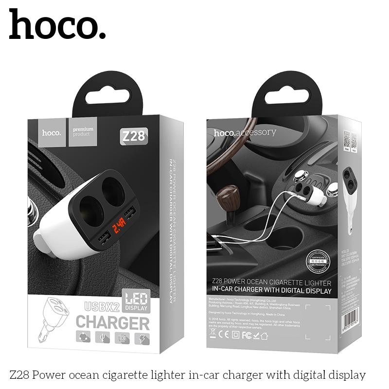 Tẩu Sạc HOCO Z28, 2 Cổng tẩu sạc, 2 Cổng USB, 3.1A, Đèn LED Hiển Thị Dòng Điện, Phụ kiện sạc điện thoại, cam hành trình, máy phun sương, lọc không khí trên ô tô 8