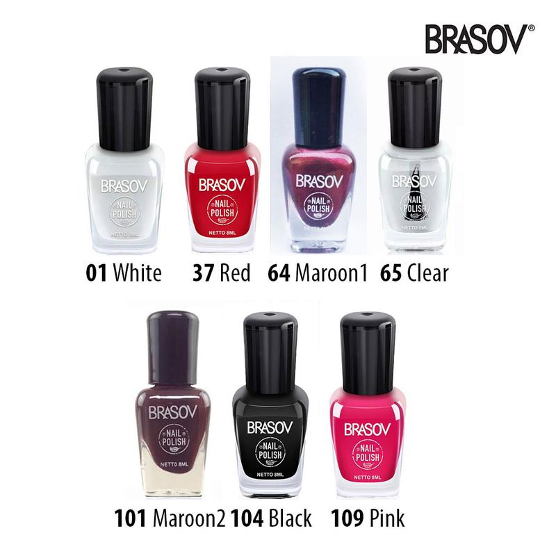 BRASOV Kutek Cat Kuku 8 ML Kutex Nail Polish Hitam Merah Art 4