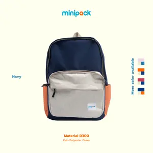 Minipack Wacko - Tas Ransel Sekolah Anak Remaja Perempuan Laki laki Mini Backpack Laptop - Navy