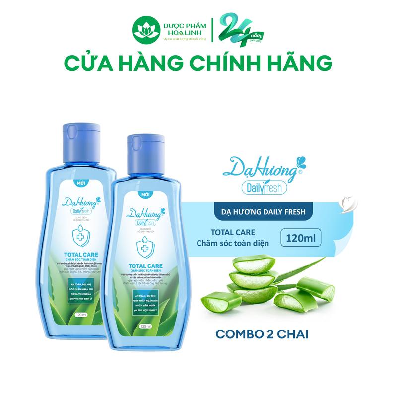  Combo 2 chai dung dịch vệ sinh Dạ Hương Daily Fresh Total Care 120ml - Giúp CHĂM SÓC TOÀN DIỆN 