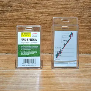 Tempat Id Card Akrilik Sliding Bening 2 Sisi Id Card Sliding