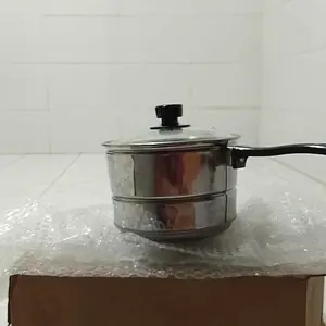 Steamer Panci kukus mini tutup kaca 16cm stainless Kitchenware
