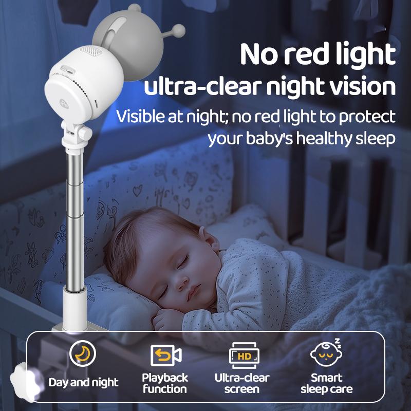 Deer Dad  Baby Monitor Camera Cute Styling 1080p Resolution High-definition Night Vision Five-inch Large Screen Voice Call Colorful Night Lights 5