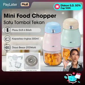 (BEST SELLER) SAMONO Mini Food Chopper 300ml – Penggiling Daging & MPASI Bayi, 6 Mata Pisau Stainless 【SW-C190】