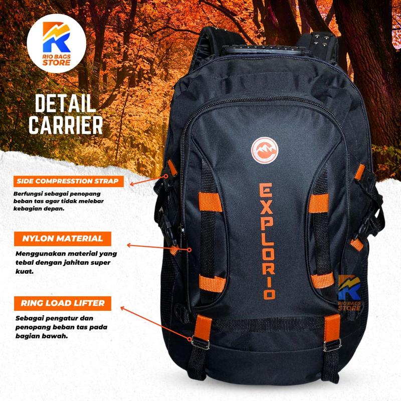 Product Introduction of EXPLORIO - Tas Ransel Pria Jumbo Backpack 60L / Tas Ransel Carrier Unisex Pulang Kampung 1