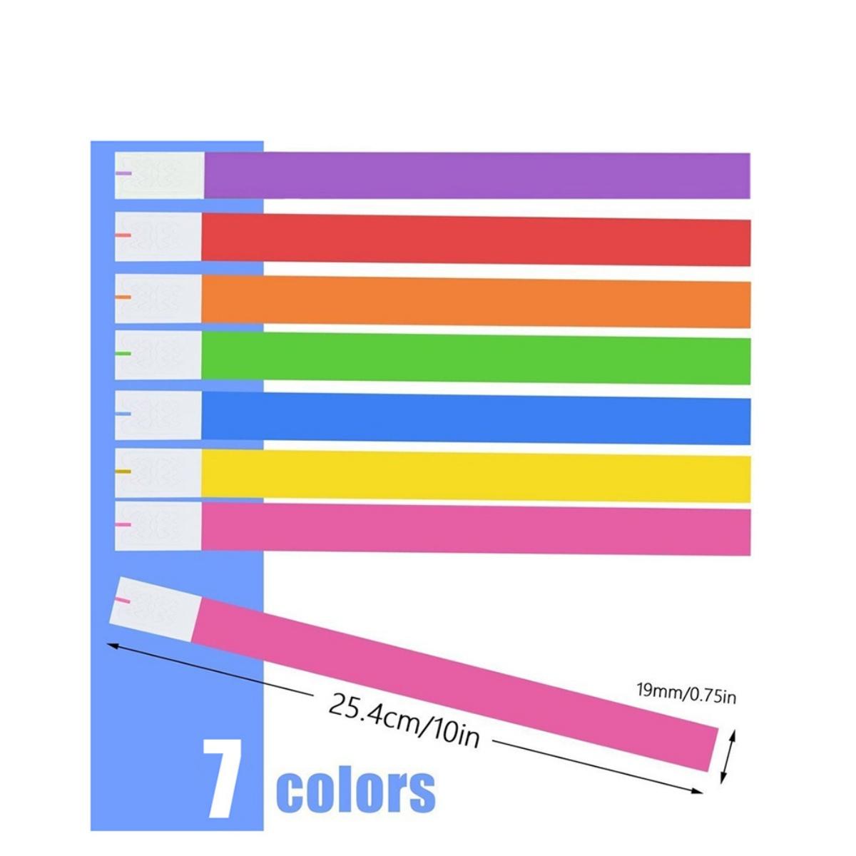 Gelang Tiket 100 Pcs Anti Air Sekali Pakai Bahan Kertas Sintetis PP Ukuran 10x0.75 Inci Untuk Event Pesta Wahana