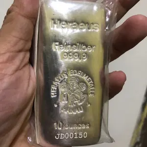 Perak batangan murni 10 oz 311g Heraeus rcm