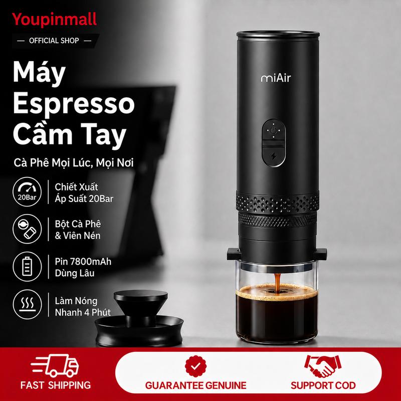 Máy pha cà phê di động Youpinmall, máy pha cà phê viên nén, máy pha espresso…