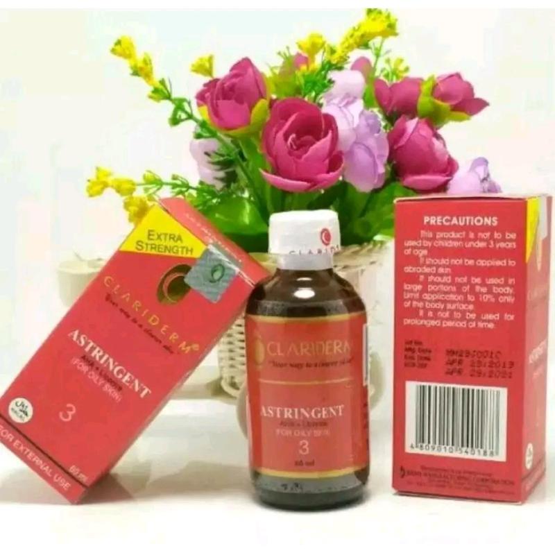 Toner Clariderm Astringent - Mencerahkan - Mengatasi Minyak Berlebih - Mengatasi Kulit Kusam - menghilangkan Bekas jerawat - Memgatasi Flek Hitam 1