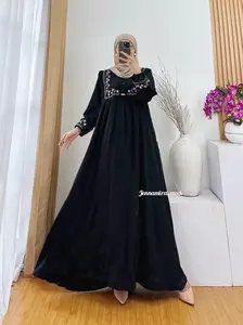 Jenna Dress Gamis Crinkle Airflow Premium Variasi Bordir // Gamis terbaru 2025 // Muslim