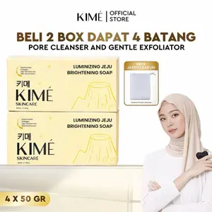 [BELI 2 BOX DAPAT 4 BATANG] KIME LUMINIZING JEJU BRIGHTENING SOAP / MENCERAHKAN WAJAH /EKSFOLIASI FLEK / CHARCOAL NIACINAMIDE COLLAGEN