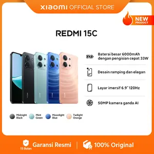 [Wenny Wijaya] Xiaomi Redmi 15C (6GB/128GB) (8GB/256GB) | Baterai besar 6000mAh dengan pengisian cepat 33W | Desain ramping dan elegan | Layar Imersif 6.9" 120Hz | 50 MP kamera ganda AI [Offical Store]