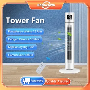 KANAZAWA TOWER FAN Kipas Menara Kendali Jarak Jauh Osilasi 120° Tampilan LED Kipas Menara Kelas Atas dengan Remote Control dan Pengaturan Waktu 12 Jam Garansi Satu Tahun