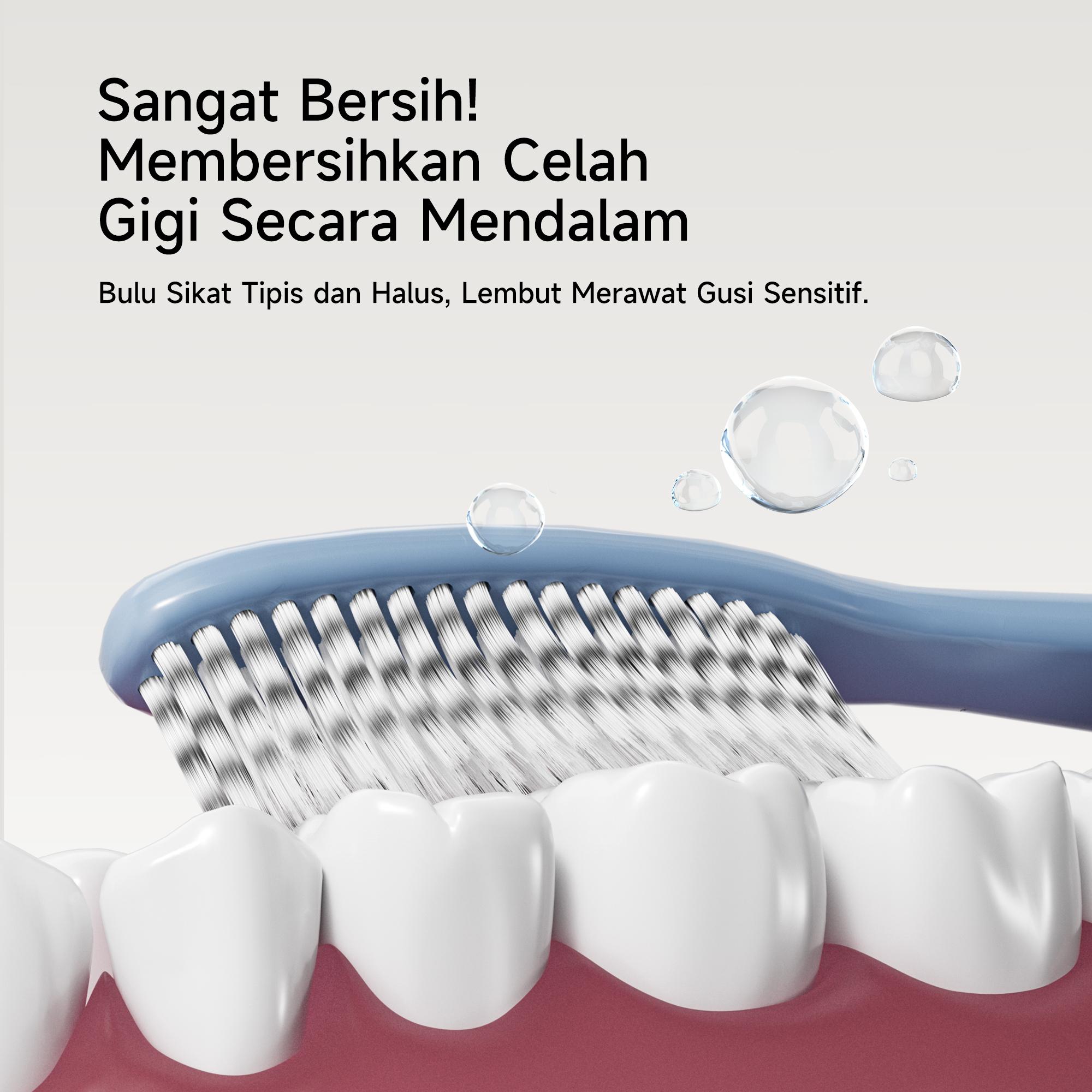 Sikat Gigi Dengan Kepala Panjang dan Lebar Ideal untuk Bepergian Pembersihan Cepat Lembut Seperti Kapas untuk Melindungi Gusi  toothbrush sikat gigi travel kit