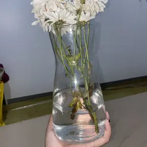 Vas Bunga Kaca Cantik | Vas Kaca Bening Hiasan Meja Tamu