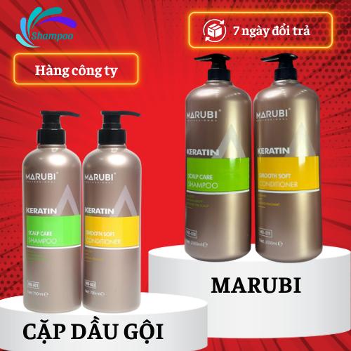 Cặp Dầu Gội Marubi 750ml 1000ml 2000ml chính hãng Dầu gội xả collagen mượt tóc hương nước hoa thơm lâu