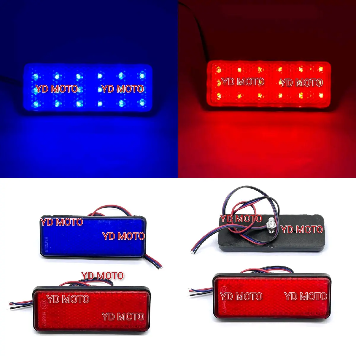 Lampu stop tambahan motor LED 2 Mode Running kedip/lampu Mata kucing Motor universal