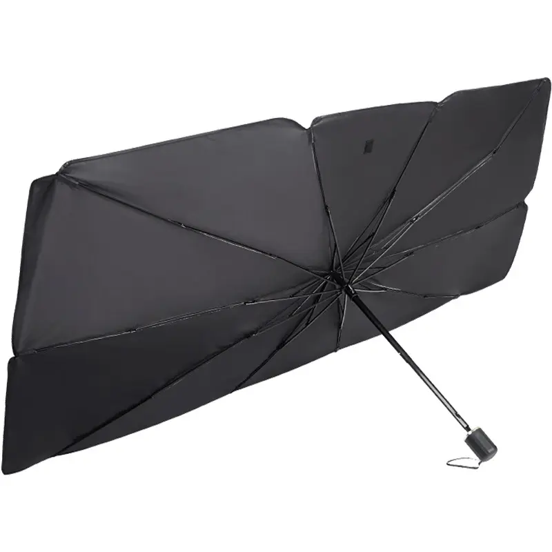 Parasol protector para parabrisas delantero de automóvil, cortina solar retráctil para ventanas con efecto anti calor y protección contra rayos solares, accesorio práctico para vehículos que reduce la temperatura interior y protege el interior del coche en días de mucho sol - Foto 1