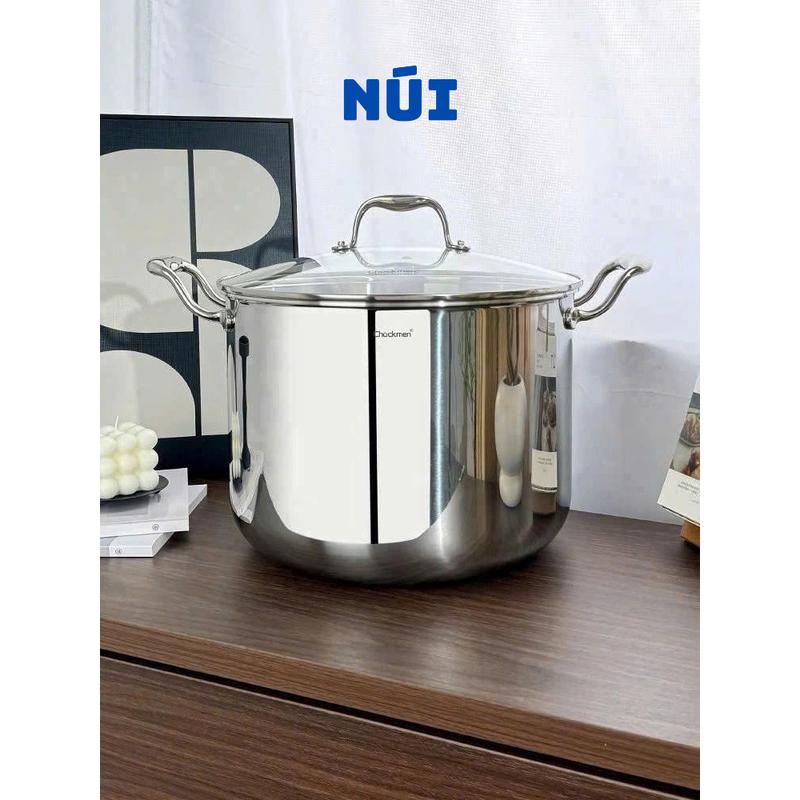  Nồi Luộc Gà Size 30cm Thành Cao 14L Chockmen C239 Hầm Xương Đúc Liền Khối 3 Lớp Inox Cấp 18 10 Phù Hơp mọi loại bếp 